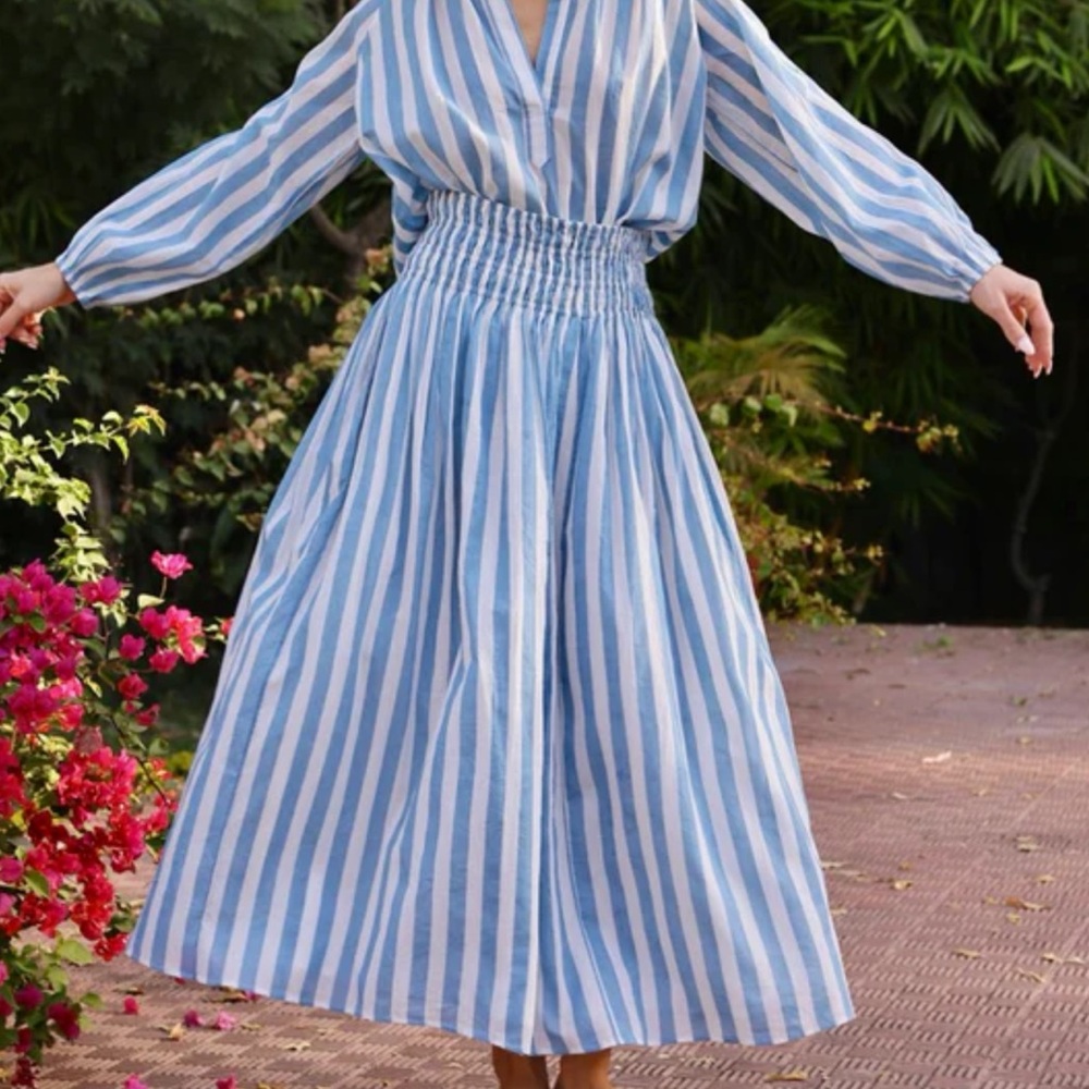 Maison Marigold, blue and white cabana skirt